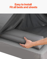 Bed Bumper for Toddlers, 47.4-inch Inflatable Bed Guard Rail with Hand Pump, Non-Slip Flocking Toddler Bedrail Bumper for Twin, Full, Queen & King Beds, Lightweight and Portable (2 Packs)