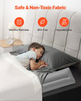 Bed Bumper for Toddlers, 47.4-inch Inflatable Bed Guard Rail with Hand Pump, Non-Slip Flocking Toddler Bedrail Bumper for Twin, Full, Queen & King Beds, Lightweight and Portable (2 Packs)