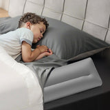 Bed Bumper for Toddlers, 47.4-inch Inflatable Bed Guard Rail with Hand Pump, Non-Slip Flocking Toddler Bedrail Bumper for Twin, Full, Queen & King Beds, Lightweight and Portable (2 Packs)