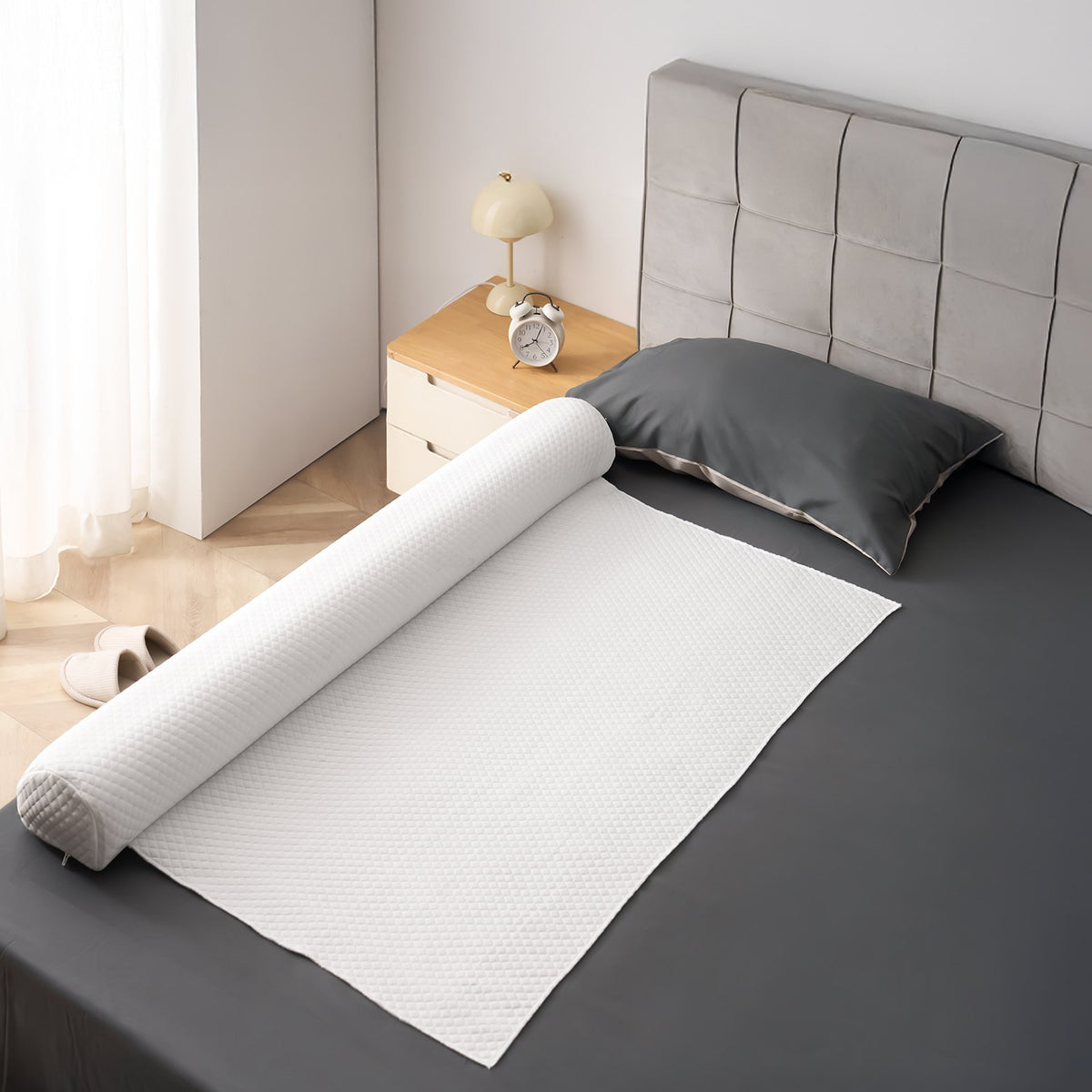 Bed Bumper for Toddlers, 52-inch Inflatable Bed Guard Rail with Safety Flap, 2-Pack Toddler Bedrail Bumpers with Non-Slip Bottom & Machine-Washable Cover for Twin, Full, Queen and King Beds