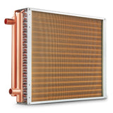 Heat Exchanger Water to Air, 18"x 20" with 3-Row 3/8" Copper Ports, 242 Aluminum Fins Heat Exchanger for Outdoor Wood Furnaces, Residential Heating and Cooling, and Forced Air Heating