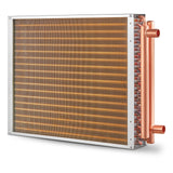 Heat Exchanger Water to Air, 18"x 20" with 3-Row 3/8" Copper Ports, 242 Aluminum Fins Heat Exchanger for Outdoor Wood Furnaces, Residential Heating and Cooling, and Forced Air Heating