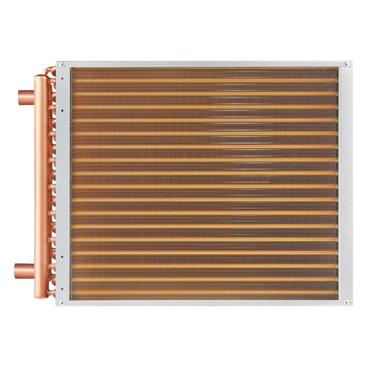 Heat Exchanger Water to Air, 18"x 20" with 3-Row 3/8" Copper Ports, 242 Aluminum Fins Heat Exchanger for Outdoor Wood Furnaces, Residential Heating and Cooling, and Forced Air Heating