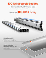 Drawer Slides, 20 inch, 10 Pairs Full Extension Ball Bearing Cabinet Rails, 100 LB Load Capacity Heavy Duty Side Mount Dresser Drawer Slides, Drawer Track Runners for Kitchen DIY Replacement