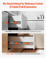Drawer Slides, 20 inch, 10 Pairs Full Extension Ball Bearing Cabinet Rails, 100 LB Load Capacity Heavy Duty Side Mount Dresser Drawer Slides, Drawer Track Runners for Kitchen DIY Replacement