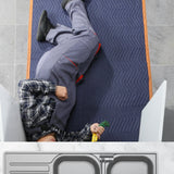 Moving Blankets, 2032 x 1829 mm, 15.6 kg/dz, 12 Packs, Professional Non-Woven & Recycled Cotton Packing Blanket, Heavy Duty Mover Pads for Protecting Furniture, Floors, Appliances, Blue/Orange