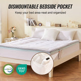 Mattress Topper, Queen Size, 76.2 mm Thickness, Memory Foam, Fiber Fill, Detachable & Washable, Ergonomically Designed for Pressure Relief, Comfortable Cooling & Breathable, for Hot Sleepers