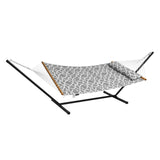 Two Person Hammock with Stand Included Heavy Duty 480lb Capacity, Double Hammock with 12 FT Steel Stand and Portable Carrying Bag and Pillow, Freestanding Hammock for Outdoor Patio Yard Beach
