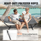 Double Quilted Fabric Hammock Two Person Hammock with Stand 480lb Capacity