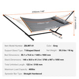 Double Quilted Fabric Hammock Two Person Hammock with Stand 480lb Capacity