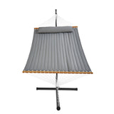 Double Quilted Fabric Hammock Two Person Hammock with Stand 480lb Capacity