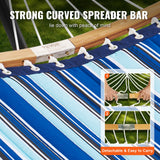 Two Person Hammock with Stand Included, Double Hammock with Curved Spreader Bar and Detachable Pillow and Portable Carrying Bag, Perfect for Outdoor Freestanding Hammock, 480lb Capacity