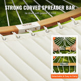 Two Person Hammock with Stand Included, Double Hammock with Curved Spreader Bar and Detachable Pillow and Portable Carrying Bag, Perfect for Outdoor Freestanding Hammock, 480lb Capacity