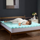 Mattress Topper, Queen Size, 50.8 mm Thickness, Memory Foam Mattress Pad, Cooling Gel Infusion, Compressed Package for Quick Setup, 7 Comfort Zones for Pressure Relief, Comfy Support for Any Bed