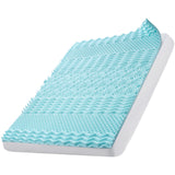 Mattress Topper, Queen Size, 50.8 mm Thickness, Memory Foam Mattress Pad, Cooling Gel Infusion, Compressed Package for Quick Setup, 7 Comfort Zones for Pressure Relief, Comfy Support for Any Bed