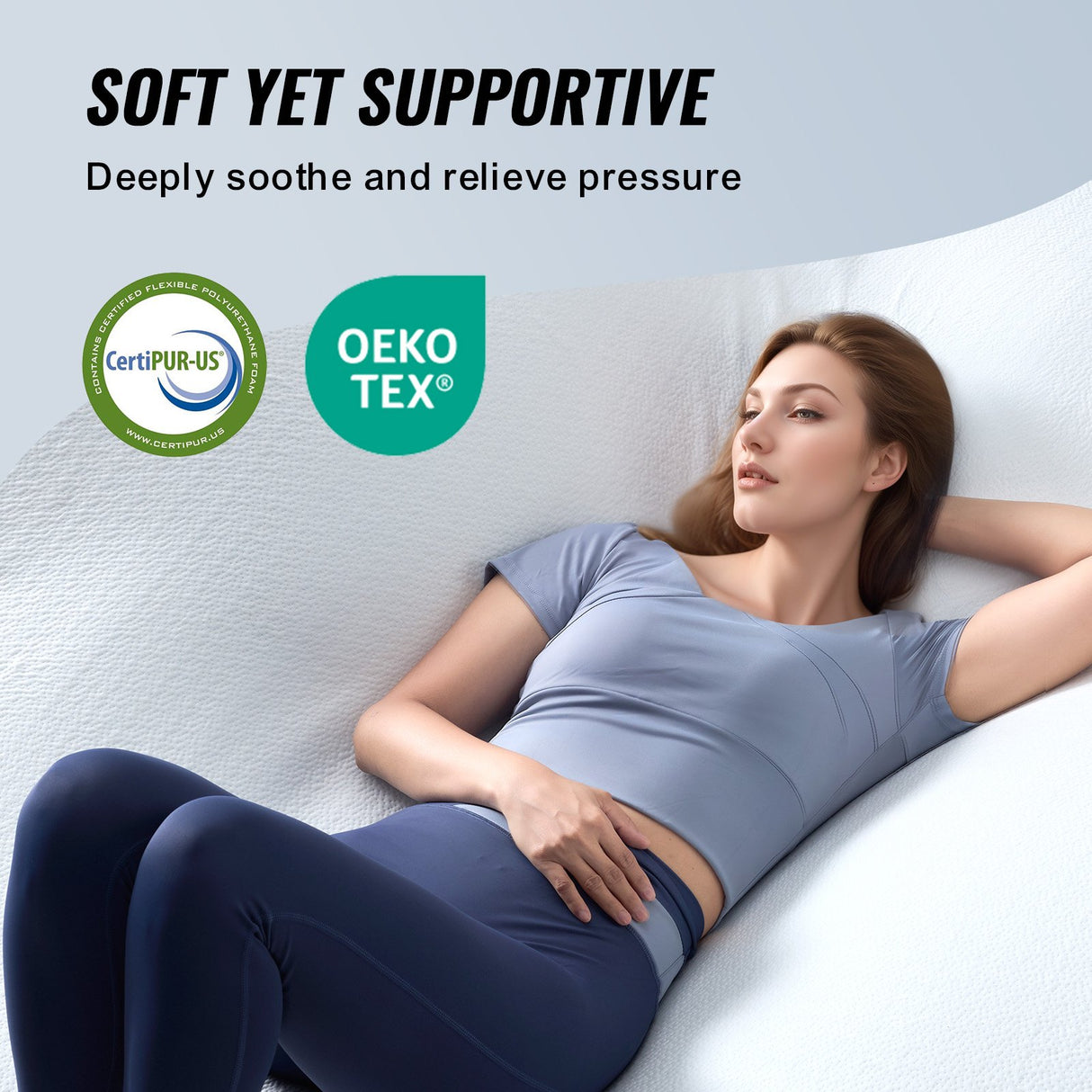 Mattress Topper Memory Foam Detachable & Washable Queen 76.2 mm Thickness