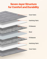 Weighted Blanket, 11 kg, 2235 x 2640 mm King Size, Cooling Breathable Heavy Blanket with Glass Beads, All-Season Use, Suitable for 113-140 kg Adults, Anxiety Stress Relief, Improve Sleep, Grey