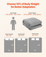 Weighted Blanket, 11 kg, 1524 x 2032 mm Queen Size, Cooling Breathable Heavy Blanket with Glass Beads, All-Season Use, Suitable for 113-140 kg Adults, Anxiety Stress Relief, Improve Sleep, Grey