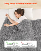 Weighted Blanket, 9 kg, 1524 x 2032 mm Queen Size, Sherpa Fleece Heavy Blanket with Glass Beads, Soft Warm Cozy Fluffy Touch, for 90-113 kg Adults, Anxiety Stress Relief, Improve Sleep, Grey