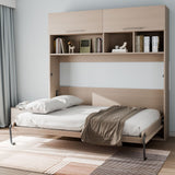 Murphy Bed Kit, Twin Size, Deluxe DIY Wall Bed Mechanical Hardware Kit, Pneumatic Lever Heavy Duty Bed Frame Support, Folding Cabinet Wall Bed Space Saving Design for Guestroom, Easy to Build