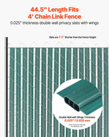 Bottom Locking Privacy Slats, Double-Wall Vertical Bottom-Locking Slats with Wings for Chain-Link Fence, High-Density HDPE Chain Link Slats Ideally Fit 1.2 m High Fence for Garden Farm(Green)