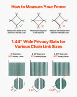 Bottom Locking Privacy Slats, Double-Wall Vertical Bottom-Locking Slats with Wings for Chain-Link Fence, High-Density HDPE Chain Link Slats Ideally Fit 1.2 m High Fence for Garden Farm(Green)