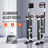 Drywall Stilts, 61-101.6 cm Adjustable Aluminum Tool Stilts with Protective Knee Pads, Durable and Non-slip Work Stilts for Sheetrock Painting, Walking, Taping, Black