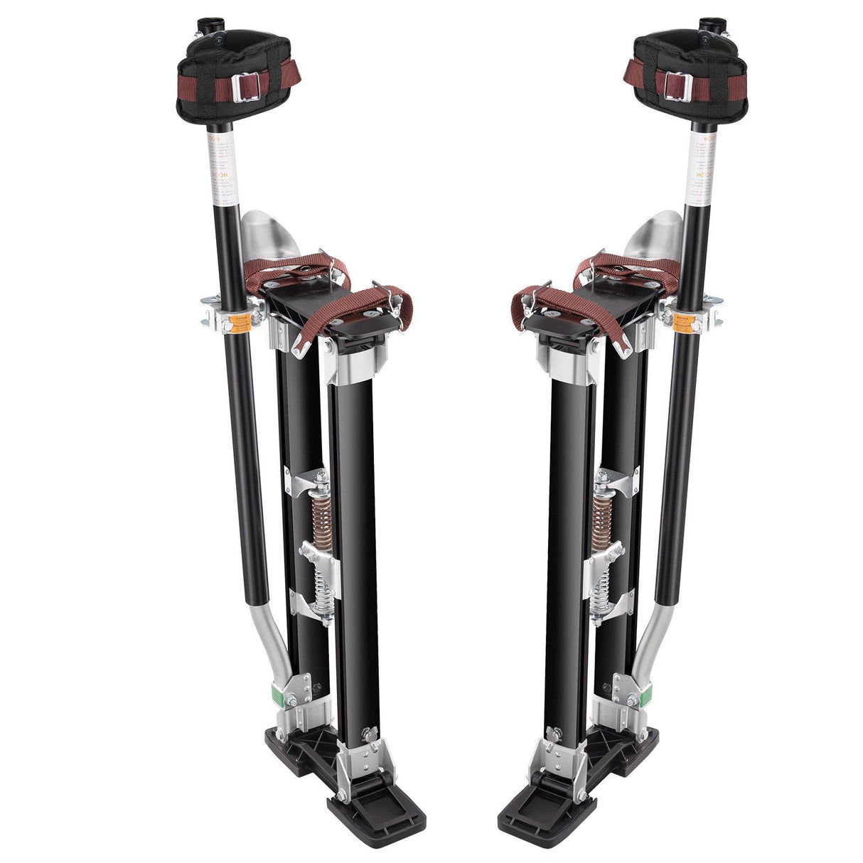 Drywall Stilts, 61-101.6 cm Adjustable Aluminum Tool Stilts with Protective Knee Pads, Durable and Non-slip Work Stilts for Sheetrock Painting, Walking, Taping, Black