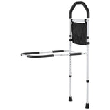 Bed Rail for Elderly, Bedside Assist Rails with Supporting Leg and PU Handrail, Adjustable Height Carbon Steel Pipe Bedside Cane, Bed Bars for Seniors & Patients, Fits King, Queen, Full, Twin