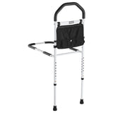 Bed Rail for Elderly, Bedside Assist Rails with Supporting Leg and PU Handrail, Adjustable Height Carbon Steel Pipe Bedside Cane, Bed Bars for Seniors & Patients, Fits King, Queen, Full, Twin