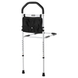 Bed Rail for Elderly, Bedside Assist Rails with Supporting Leg and PU Handrail, Adjustable Height Carbon Steel Pipe Bedside Cane, Bed Bars for Seniors & Patients, Fits King, Queen, Full, Twin
