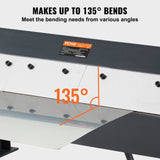 Box and Pan Brake, 610 ± 10 mm, 0-130 Degrees Sheet Metal Bending Brake, Portable Metal Bender with 20 Gauge Low Carbon Steel 14 Gauge Aluminum Capacity, 5 Adjustable Fingers for Metal Bending