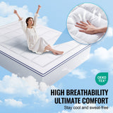 Mattress Topper, Queen Size, 25.4 mm Thickness, Fiber Fill Pad with Detachable & Washable, Comfortable, Supportive, Cooling, Breathable, with Detachable Bedside Pocket for Holding Small Items