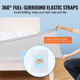 Mattress Topper, Queen Size, 25.4 mm Thickness, Fiber Fill Pad with Detachable & Washable, Comfortable, Supportive, Cooling, Breathable, with Detachable Bedside Pocket for Holding Small Items