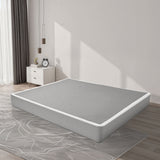 Box Spring, King Size Bed Frame with Washable Fabric Cloth, Heavy Duty Metal Frame for King Bed, 230 mm Mattress Foundation, 1587.57 kg Max Weight Capacity, Easy Assembly, 2010 x 1925 x 230 mm