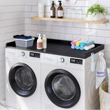 Washer Dryer Countertop, 54" x 27" Wooden Washer and Dryer Countertop, Water-Resistant Laundry Machine Topper Cover with Anti-Slip Pads, for Laundry Room Organization and Storage, Black