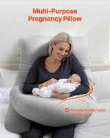 Pregnancy Pillow, G-Shaped Maternity Pillow, Full-Body Support Pillow with Removable & Washable Cover, Soft and Breathable Pregnancy Body Pillows for Back, Belly, Hips, Legs Relief