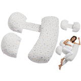 Pregnancy Pillows, Adjustable Maternity Pillow for Pregnant Women, Soft Pregnancy Body Pillow with Removable & Washable Cover for Back Belly Hip Support, Lightweight and Portable