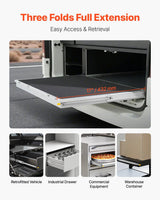 1 Pair Full Extension Drawer Slides 16 18 20 24 30 35 38 59 32 36 40 48 60 in, 250 lbs Load Capacity Locking Drawer Slides, Ball Bearing with Lock Side Mount Drawer Slide Rail