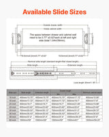 1 Pair Full Extension Drawer Slides 16 18 20 24 30 35 38 59 32 36 40 48 60 in, 250 lbs Load Capacity Locking Drawer Slides, Ball Bearing with Lock Side Mount Drawer Slide Rail