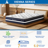 Audreamy Vienna Mattress – 34cm Euro Top Super Cool Gel Foam Bamboo Fiber Fabric 7-Zone Pocket Spring Medium Firm (Single)