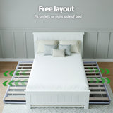 Artiss King Single Bed Frame and Bedside Table White