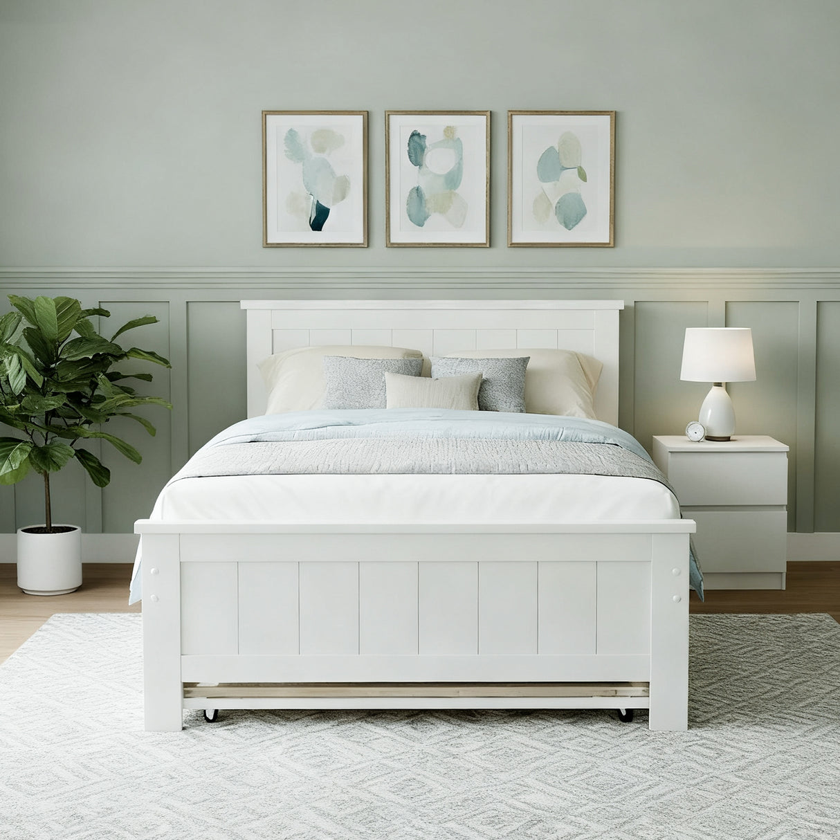 Artiss King Single Bed Frame and Bedside Table