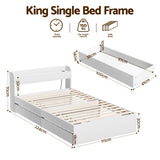 Artiss Bed Frame Single Size with Charging Ports and 2 Drawers AURA
