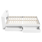 Artiss Bed Frame Single Size with Charging Ports and 2 Drawers AURA