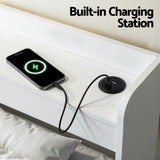 Artiss Bed Frame Single Size with Charging Ports and 2 Drawers AURA