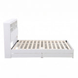 Artiss King Single Bed Frame with Storage, 4 Drawers, USB and Night Light White