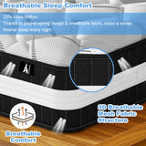 Audreamy Lisbon Mattress – 28cm Ergonomic 4D Spa-Like Plush Soft Tight Top Bamboo Fiber Fabric 7-Zone Pocket Spring Medium