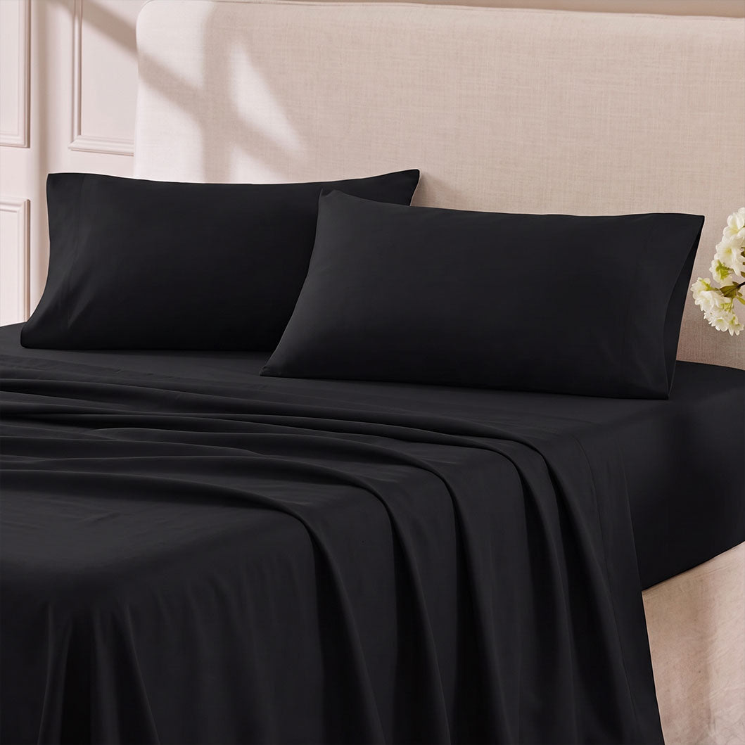 Hotel Soft Bed Sheet Set- Bedding Sheets & Pillowcases Breathable Bedding Wrinkle, Fade, Stain Resistant-Deep Pocket Flat Fitted Bed Sheet Set