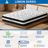 Audreamy Lisbon Mattress – 28cm Ergonomic 4D Spa-Like Plush Soft Tight Top Bamboo Fiber Fabric 7-Zone Pocket Spring Medium -Pre-Order Now – Ships by 22/10/2025 at the latest!
